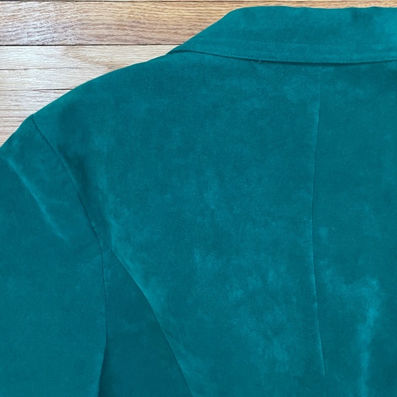 Vintage Emerald Green Faux Suede Blazer - Picture 12 of 16